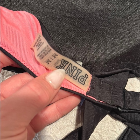 PINK Victoria's Secret Black Bandeau Bikini with Versatile Ties - Picture 2 of 2